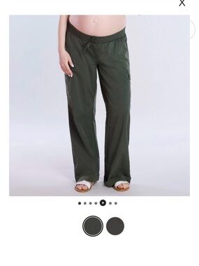 Women's Olive Wide-Leg Maternity Pants
